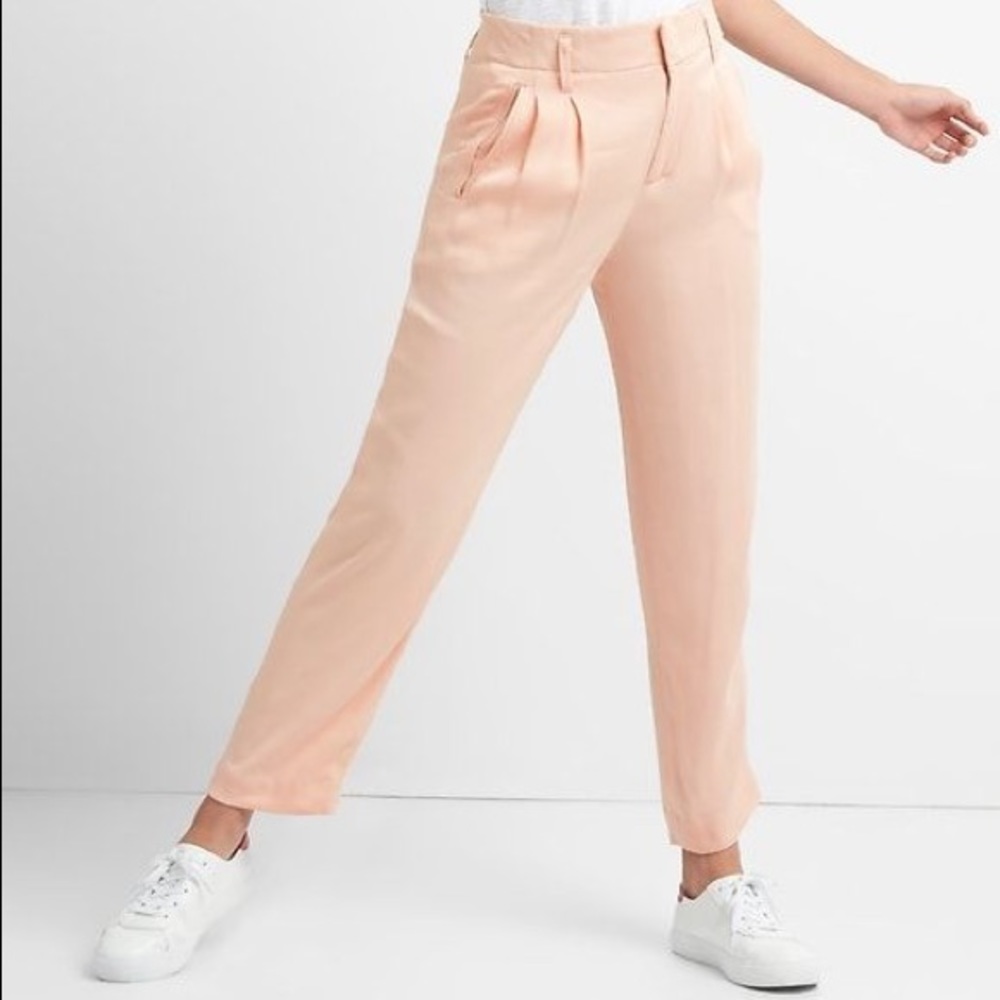 Gap Satin Trousers Pleated with Pockets